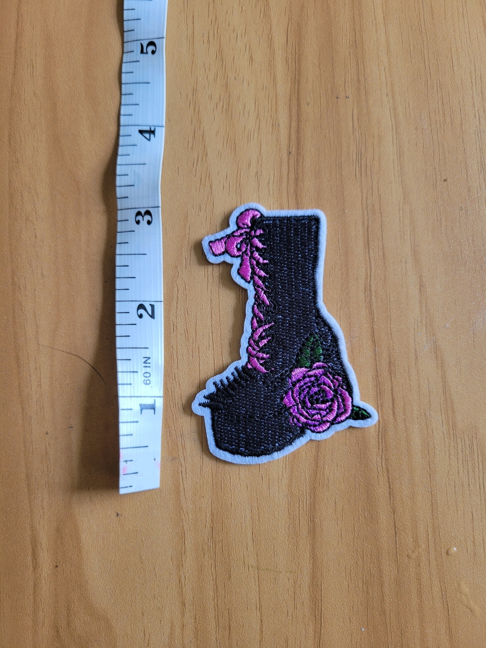 🧋NEW🧋Black and Pink Rose Boot Patch - Women Accessories